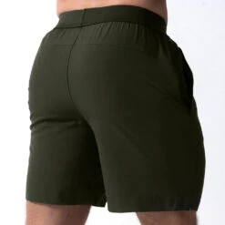 Performance Shorts - OD Green -Gym Power Wear 7 inch green back