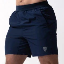 Performance Shorts - Navy -Gym Power Wear 7 inch navy side