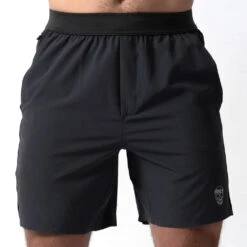 Performance Shorts - Obsidian -Gym Power Wear 7 inch obsidian front