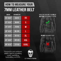 Leather Weightlifting Belt 13 Leather Weightlifting Belt -Gym Power Wear 7mm leather belt size chart