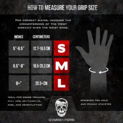 Gymreapers Lifting Grips -Gym Power Wear Grip Size Chart 1