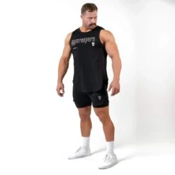 Icon Cut Off Tank - Black/White -Gym Power Wear IconCutOff Black White 4 5000x d89ecab2 e295 40d8 8f70 389f29b060f1