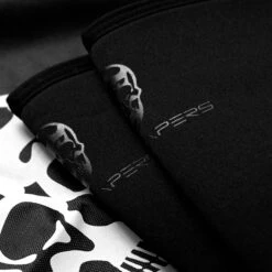 7MM Knee Sleeves - Black/Black -Gym Power Wear Knee sleeve black black flat