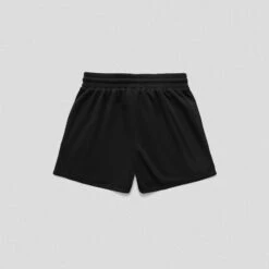 Gym Power Wear -Gym Power Wear Mesh Shorts Black Black White back