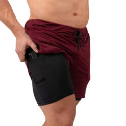 React Training Shorts - Maroon -Gym Power Wear RTS BGY 2