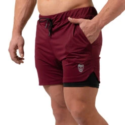 React Training Shorts - Maroon -Gym Power Wear RTS BGY 4
