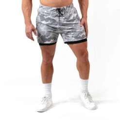 React Training Shorts - White Camo -Gym Power Wear RTS WC 1 1