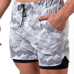 React Training Shorts - White Camo -Gym Power Wear RTS WC 2