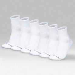 Quarter Socks - White -Gym Power Wear Six Pack White Quarter