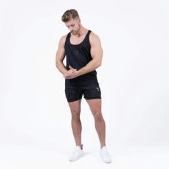 Ascend Stringer - Black -Gym Power Wear ascend stringer black full