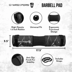 Gymreapers Barbell Squat Pad - Marble -Gym Power Wear barbell squat pad marble detail