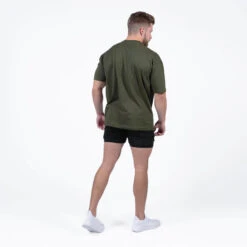 Ascend Box Tee - OD Green -Gym Power Wear box tee green full
