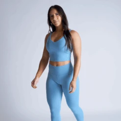 Revive Skull Tank Top - Sky Blue -Gym Power Wear cropped tank blue full