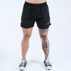 Dynamic Training Shorts - Black -Gym Power Wear dynamic shorts black front