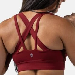 Harmony Bra - Ember Red -Gym Power Wear harmony bra ember red close up