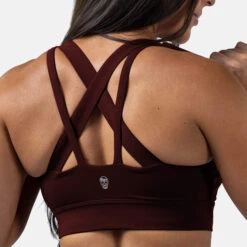 Harmony Bra - Wine -Gym Power Wear harmony bra wine back close up