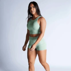 Revive High Neck Bra - Mint -Gym Power Wear high neck bra mint full