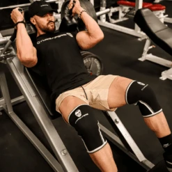 Gymreapers 7MM Knee Sleeves - Black/White -Gym Power Wear knee sleeves white hacksquat