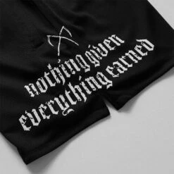 Mantra Shorts - Black/White -Gym Power Wear mantra mesh shorts black white detail