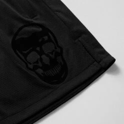 Mesh Training Shorts - Black -Gym Power Wear mesh shorts black black skull detail