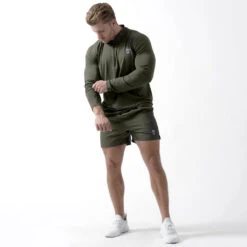 Performance Quarter Zip - OD Green -Gym Power Wear performance 1 4 zip green full