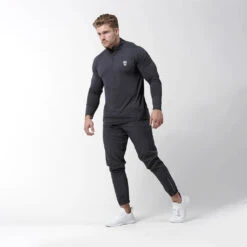 Performance Quarter Zip - Obsidian -Gym Power Wear performance 1 4 zip obsidian full