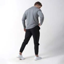 Performance Quarter Zip - Steel -Gym Power Wear performance 1 4 zip steel full