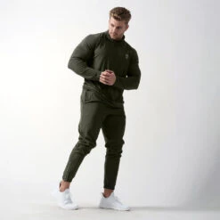 Performance Joggers - OD Green -Gym Power Wear performance jogger green full