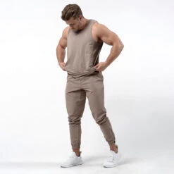 Performance Joggers - Taupe -Gym Power Wear performance jogger taupe full