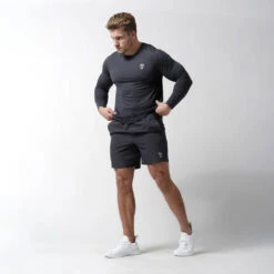 Performance Long Sleeve Shirt - Obsidian 8 Performance Long Sleeve Shirt - Obsidian -Gym Power Wear performance shirt obsidian full