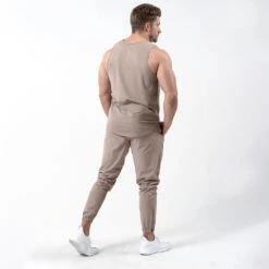Performance Tank Top - Taupe -Gym Power Wear performance tank taupe life style