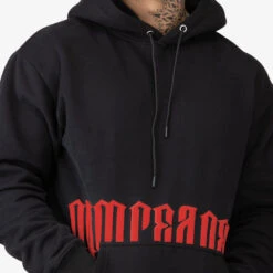 Phantom Hoodie - Black/Red -Gym Power Wear phantom blk red451
