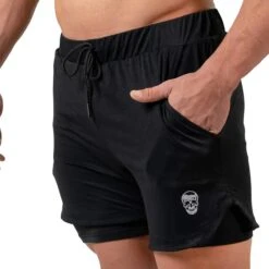 React Training Shorts - Black -Gym Power Wear react shorts details