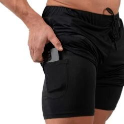 React Training Shorts - Black -Gym Power Wear react shorts pocket