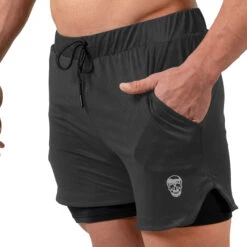 React Training Shorts - Gray -Gym Power Wear react training shorts gray side