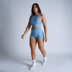 Revive 4" Shorts - Sky Blue -Gym Power Wear revive 4 inch shorts blue full