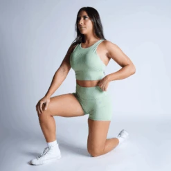 Revive 4" Shorts - Mint -Gym Power Wear revive 4 inch shorts mint kneel