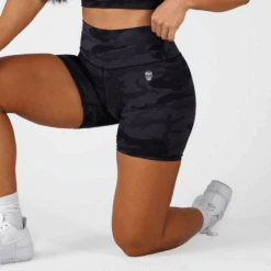 Revive Biker Shorts - Midnight Camo -Gym Power Wear revive camo biker shorts detail