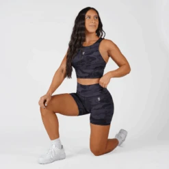 Revive Biker Shorts - Midnight Camo -Gym Power Wear revive camo biker shorts kneel