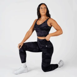 Revive Leggings - Midnight Camo -Gym Power Wear revive leggings black camo knee