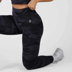 Revive Leggings - Midnight Camo -Gym Power Wear revive leggings black camo side