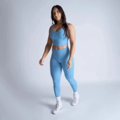 Revive Leggings - Sky Blue -Gym Power Wear revive leggings blue full
