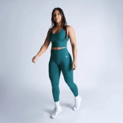 Revive Leggings - Emerald -Gym Power Wear revive leggings emerald full