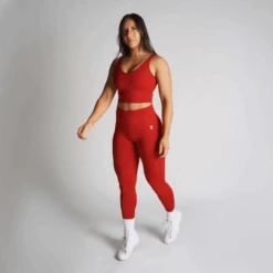 Revive Leggings - Red -Gym Power Wear revive leggings red full