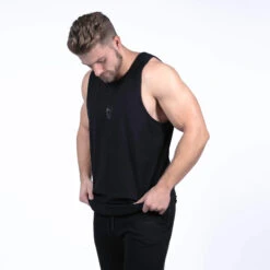 Gym Power Wear -Gym Power Wear scoop tank black 2
