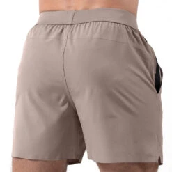 Performance Shorts - Taupe -Gym Power Wear shorts taupe back