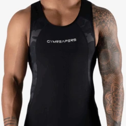 Apex Weightlifting Singlet - Midnight Camo (IPF Approved) -Gym Power Wear singlet camo logo