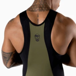 Apex Weightlifting Singlet - OD Green (IPF Approved) -Gym Power Wear singlet green back detail