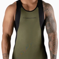 Apex Weightlifting Singlet - OD Green (IPF Approved) -Gym Power Wear singlet green logo