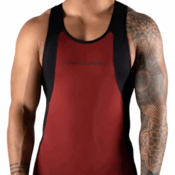 Apex Weightlifting Singlet - Burgundy (IPF Approved) -Gym Power Wear singlet red front